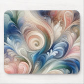 Waterverf Fantasy Floral Pastel Blauw & Crème Muismat (Voorkant)