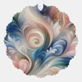 Waterverf Fantasy Floral Pastel Blauw & Crème Ornament Kaart (Voorkant)