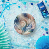 Waterverf Fantasy Floral Pastel Blauw & Crème Papieren Kommen (Feest)