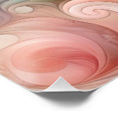 Waterverf Fantasy Floral Pastel Blauw & Crème Perfect Poster (Hoek)