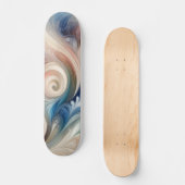 Waterverf Fantasy Floral Pastel Blauw & Crème Persoonlijk Skateboard (Voorkant)