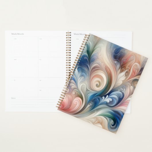 Waterverf Fantasy Floral Pastel Blauw & Crème Planner (Display)