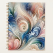 Waterverf Fantasy Floral Pastel Blauw & Crème Planner (Voorkant)
