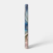 Waterverf Fantasy Floral Pastel Blauw & Crème Samsung Galaxy Hoesje (Linkerkant)