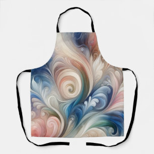 Waterverf Fantasy Floral Pastel Blauw & Crème Schort