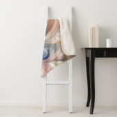 Waterverf Fantasy Floral Pastel Blauw & Crème Sherpa Deken (In situ)