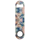 Waterverf Fantasy Floral Pastel Blauw & Crème Speed Flessenopener (Voorkant)