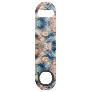 Waterverf Fantasy Floral Pastel Blauw & Crème Speed Flessenopener