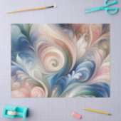 Waterverf Fantasy Floral Pastel Blauw & Crème Tissuepapier (Craft)