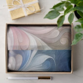 Waterverf Fantasy Floral Pastel Blauw & Crème Tissuepapier (Geschenk)