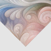 Waterverf Fantasy Floral Pastel Blauw & Crème Tissuepapier (Detail)