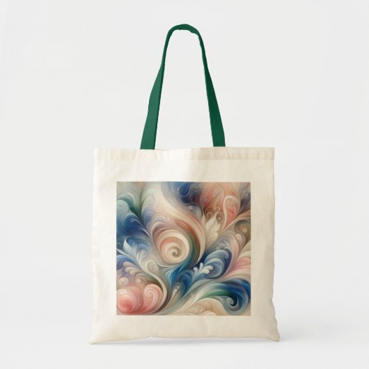 Waterverf Fantasy Floral Pastel Blauw & Crème Tote Bag (Voorkant)
