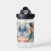 Waterverf Fantasy Floral Pastel Blauw & Crème Waterfles (Voorkant)