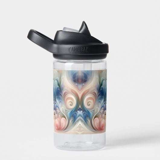 Waterverf Fantasy Floral Pastel Blauw & Crème Waterfles (Rechts)