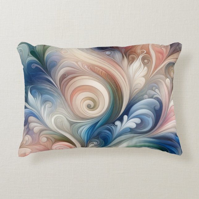 Waterverf Fantasy Floral Romantisch Patroon Accent Kussen (Voorkant)