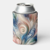 Waterverf Fantasy Floral Romantisch Patroon Blikjeskoeler (Blikje Achterkant)