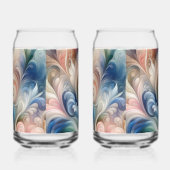 Waterverf Fantasy Floral Romantisch Patroon Blikvorm Glas (Links)