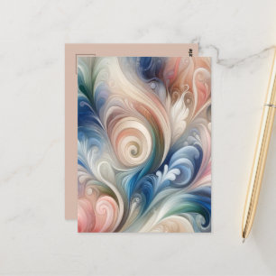 Waterverf Fantasy Floral Romantisch Patroon Briefkaart