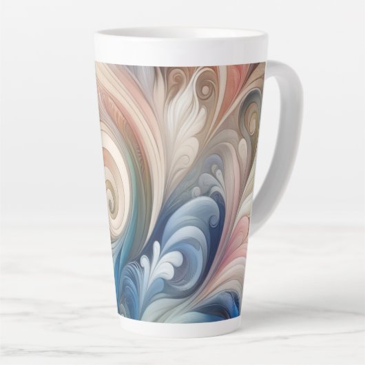 Waterverf Fantasy Floral Romantisch Patroon Latte Mok (Rechterhoek)