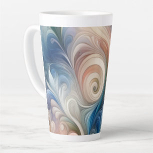 Waterverf Fantasy Floral Romantisch Patroon Latte Mok