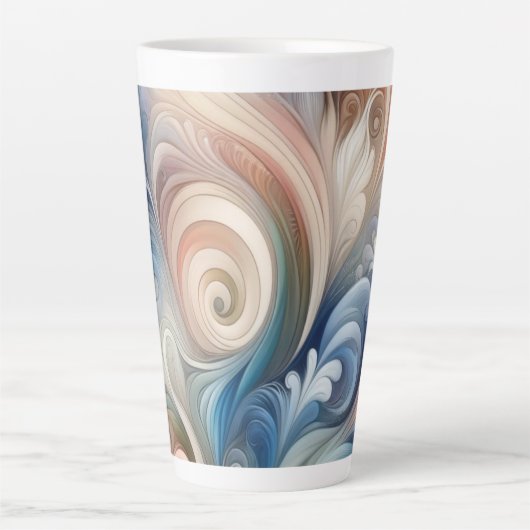 Waterverf Fantasy Floral Romantisch Patroon Latte Mok (Voorkant)