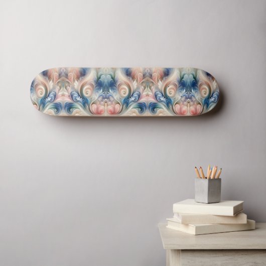 Waterverf Fantasy Floral Romantisch Patroon Persoonlijk Skateboard (Muurkunst (Horizontaal))