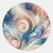 Waterverf Fantasy Floral Romantisch Patroon Ronde Sticker (Voorkant)