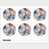 Waterverf Fantasy Floral Romantisch Patroon Ronde Sticker (Vel)