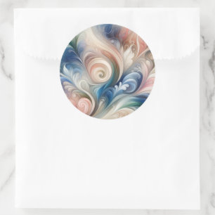 Waterverf Fantasy Floral Romantisch Patroon Ronde Sticker
