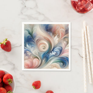 Waterverf Fantasy Floral Romantisch Patroon Servet