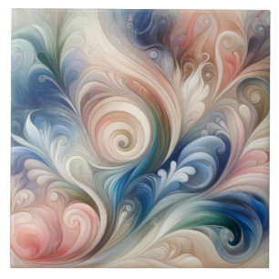 Waterverf Fantasy Floral Romantisch Patroon Tegeltje