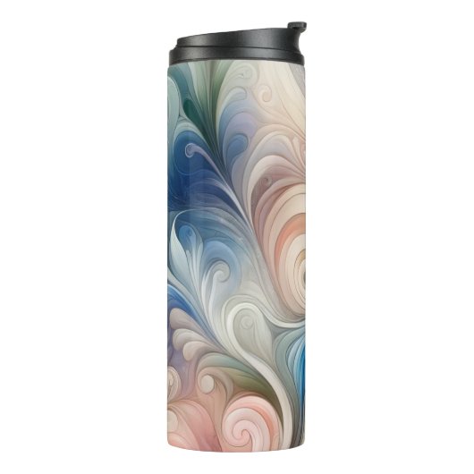 Waterverf Fantasy Floral Romantisch Patroon Thermosbeker (Gedraaid links)