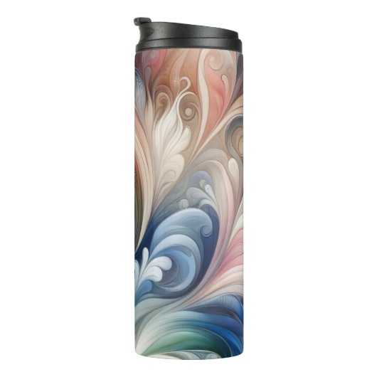 Waterverf Fantasy Floral Romantisch Patroon Thermosbeker (Geroteerd rechts)