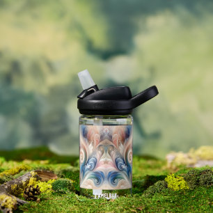 Waterverf Fantasy Floral Romantisch Patroon Waterfles