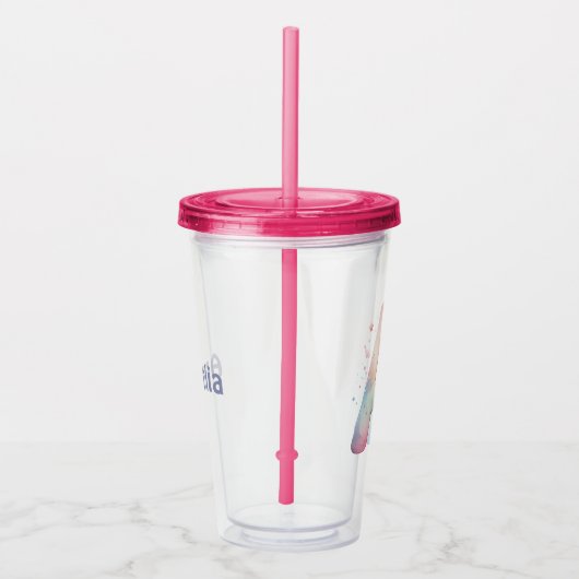 Waterverf Fantasy - Gepersonaliseerde Acryl Tumble Acryl Drinkbeker (Rechts)