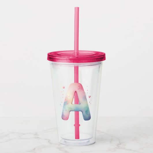 Waterverf Fantasy - Gepersonaliseerde Acryl Tumble Drinkbeker (Voorkant)