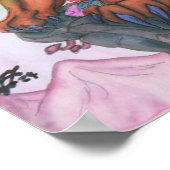 Waterverf Fantasy Liefde Eros rijden Leeuwin Leeuw Poster (Hoek)