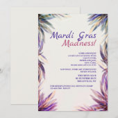 Waterverf Fantasy Mardi Gras Uitnodiging (Voorkant / Achterkant)