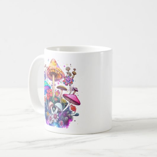 Waterverf Fantasy Paddenstoelen Koffiemok (Voorkant links)