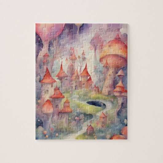 Waterverf Fantasy World Magic Castle Legpuzzel (Verticaal)