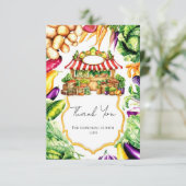 Waterverf Farmer's Market Baby shower Bedankkaart (Staand voorkant)