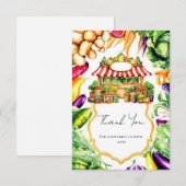 Waterverf Farmer's Market Baby shower Bedankkaart (Voorkant / Achterkant)