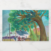 Waterverf Farmhouse Voedselcontainer Etiket (Enkel label)