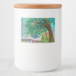 Waterverf Farmhouse Voedselcontainer Etiket