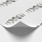 Waterverf Fasen van de maan Cadeaupapier (Hoek)