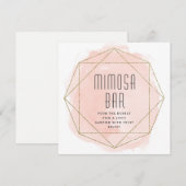 Waterverf faux glitter Mimosa bar Kaart (Voorkant / Achterkant)