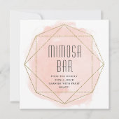 Waterverf faux glitter Mimosa bar Kaart (Voorkant)