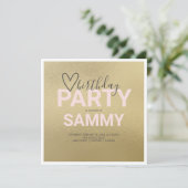 Waterverf Faux Gold en Bleke roze Partij (Staand voorkant)