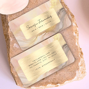 Waterverf Faux Gold Folie Blush Pink Elegant Visitekaartje