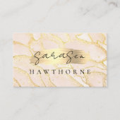 Waterverf Faux Gold Folie Brushed Metal Glitter Visitekaartje (Voorkant)